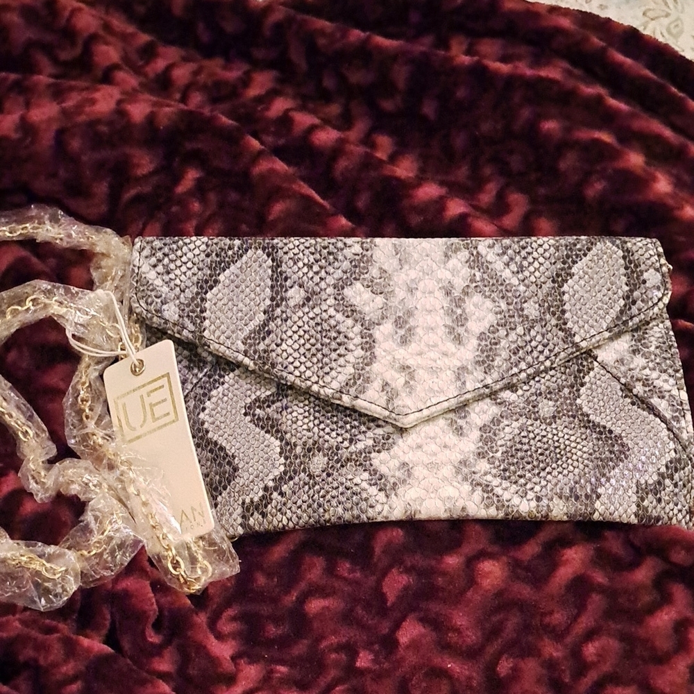 UE Faux Snakeskin Clutch
